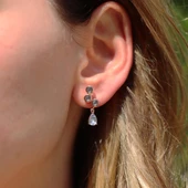 Mistik Topaz Taşlı Damla Rose Gold Kaplama Gümüş Küpe thumbnail 2