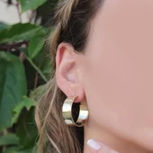 Gold Kaplama Gümüş Halka Küpe thumbnail 3