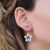 Zirkon Taşlı Yıldız Modeli Gümüş Küpe thumbnail 3