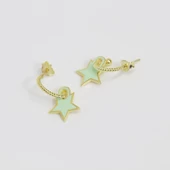 Mine İşli Gold Kaplama Yıldız Gümüş Küpe thumbnail 2