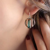 Peridot Taşlı 925 Ayar Gümüş Otantik Tasarım Küpe thumbnail 2