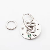 Apm  Monaco Modeli  Yılan Figürlü Zirkon Taşlı Gümüş Küpe thumbnail 3