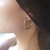 Rose Gold Kaplama Gümüş Halka Küpe thumbnail 1