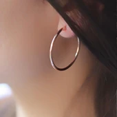 Rose Gold Kaplama Gümüş Halka Küpe thumbnail 2