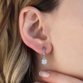 Zirkon Taşlı Yonca Gümüş Küpe thumbnail 1