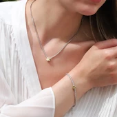 Yonca Zirkon Taşlı Su Yolu Gümüş Set thumbnail 1