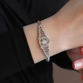 Zirkon Taşlı Hürrem Modeli Gümüş Bileklik thumbnail 3