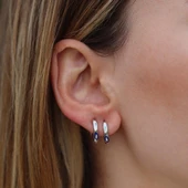 Fortuna Modeli 1,5cm Halka Gümüş Küpe thumbnail 5