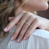 Gold Kaplama Ayarlanabilir Tamtur Gümüş Yüzük thumbnail 3