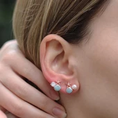 Deniz Yıldızı İnci ve Tek Taş Detaylı Rose Gold Kaplama Gümüş Set thumbnail 3