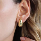 Bottega Damla Gold Kaplama Gümüş Küpe thumbnail 1