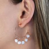 Rose Gold Kaplama İnci Halka Gümüş Küpe thumbnail 3