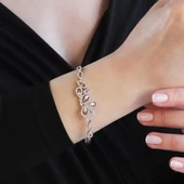 İkon Modeli Zirkon Taşlı Gümüş Bileklik thumbnail 3