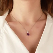 Topaz Taşlı Emerald Kesim Gümüş Set thumbnail 2