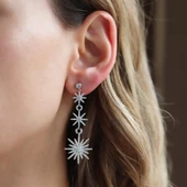 Zirkon Taşlı Kutup Yıldızı Tasarım Küpe thumbnail 1