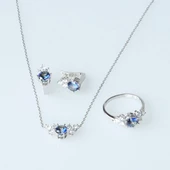 Prenses Model Safir Taşlı Gümüş Set thumbnail 4