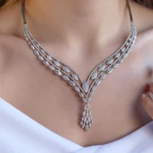 Zirkon Taşlı Gümüş Gerdanlık thumbnail 3