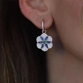 Apm Monaco Çiçek Model Zirkon Taşlı Rose Gold Kaplama Gümüş Set thumbnail 3