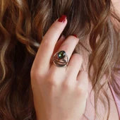 Mistik Topaz Taşlı El İşi Otantık 925 Ayar Gümüş Yüzük thumbnail 1