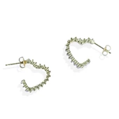 Kalp Baget Taşlı Gold Kaplama Gümüş Küpe thumbnail 4