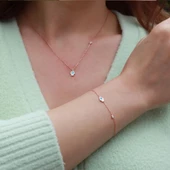 Fatma Ana El Figürlü Zirkon Taşlı Mine İşli Rose Gold Kaplama Gümüş Set thumbnail 1