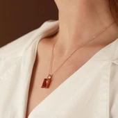 Zultanit Taşlı Emerald Kesim Rose Gold Kaplama Gümüş Set thumbnail 3