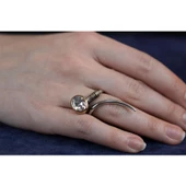 925 Ayar Gümüş Tasarım Otantik Kadın Yüzüğü thumbnail 2