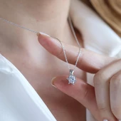 Lotus Çiçeği Zirkon Taşlı Gümüş Set thumbnail 5