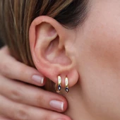 Fortuna Modeli 1,5cm Halka Gümüş Küpe thumbnail 4