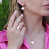 İkonik Alhambra Sedef Taşlı Rose Gold Kaplama Gümüş Set thumbnail 1