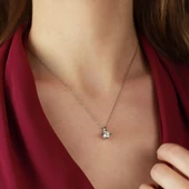 4 Tırnaklı Round Kesim Starlight Diamond Gümüş Takım thumbnail 3