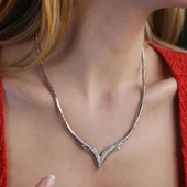 V Model Taşlı Gerdanlık thumbnail 2