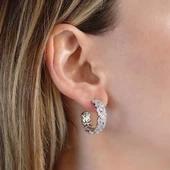 Baget Çoktaşlı Halka Gümüş Küpe thumbnail 4