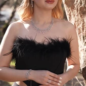 Elegant Zirkon Taşlı Gümüş Set thumbnail 2