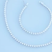 Kalpli Zirkon Taşlı Su Yolu Gümüş Set thumbnail 2