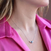 Prenses Model Safir Taşlı Gümüş Set thumbnail 1