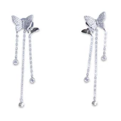 Kelebek Taşlı Sallantı Gümüş Küpe thumbnail 2