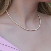 Zirkon Taşlı Gold Kaplama Su Yolu Gümüş Set thumbnail 4