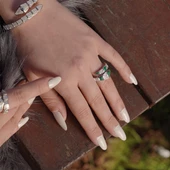 Serpent Yeşil Taşlı Gümüş Yüzük thumbnail 4