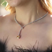 Vintage Sitrin Kare Taşlı Gerdanlık thumbnail 2