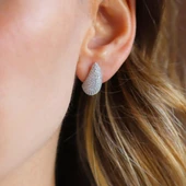 Bottega Mini Damla Taşlı Gümüş Küpe thumbnail 1