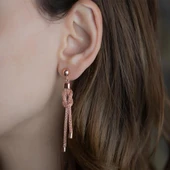 Özel Tasarım 925 Ayar Gümüş Hasır Kolye Küpe thumbnail 3