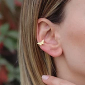 Kelebek Modeli Gold Kaplama Gümüş Kıkırdak thumbnail 1