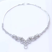 İkon Modeli Zirkon Taşlı Gümüş Gerdanlık Set thumbnail 3