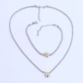 Yonca Zirkon Taşlı Su Yolu Gümüş Set thumbnail 4