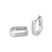 Kare Zirkon Taşlı Işıltılı Gümüş Küpe thumbnail 2