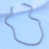 Mekik Modeli Zirkon Taşlı Su Yolu Gümüş Set thumbnail 3