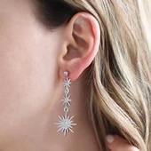 Zirkon Taşlı Kutup Yıldızı Tasarım Küpe thumbnail 3