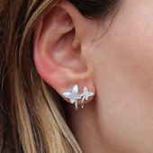 Sedefli Kelebek Gümüş Küpe thumbnail 1