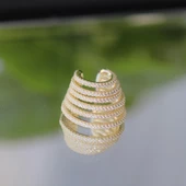 Ear Cuff Zirkon Taşlı Gold Kaplama Gümüş Kıkırdak Küpe thumbnail 3